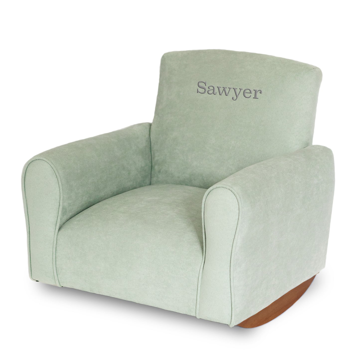 Silla para niños, mecedora para niños pequeños, sillón tapizado para niños - Gamuza ruborizada