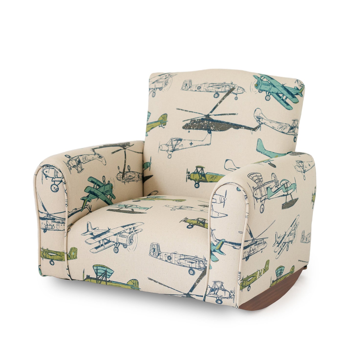 Toddler Upholstered Armchair - Airplanes Print