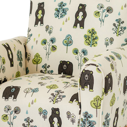 Toddler Upholstered Armchair - Bears and Trees Print
