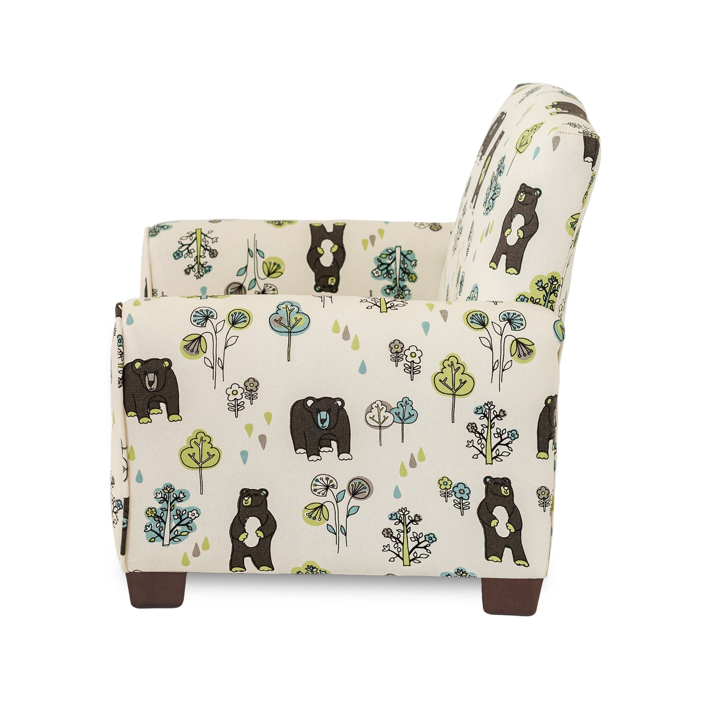 Toddler Upholstered Armchair - Bears and Trees Print