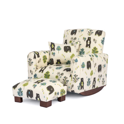 Toddler Upholstered Armchair - Bears and Trees Print