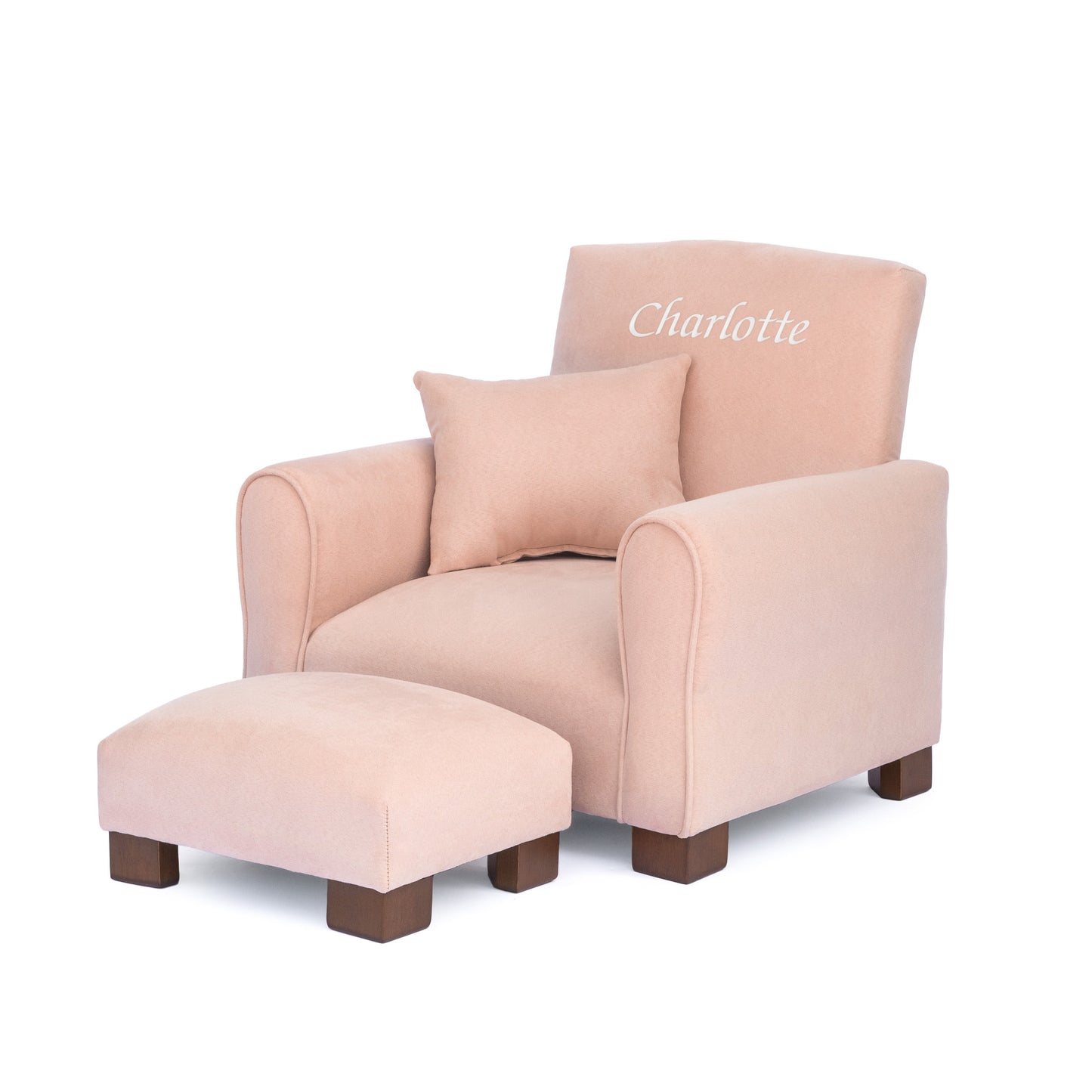 Toddler Upholstered Armchair - Blush Suede