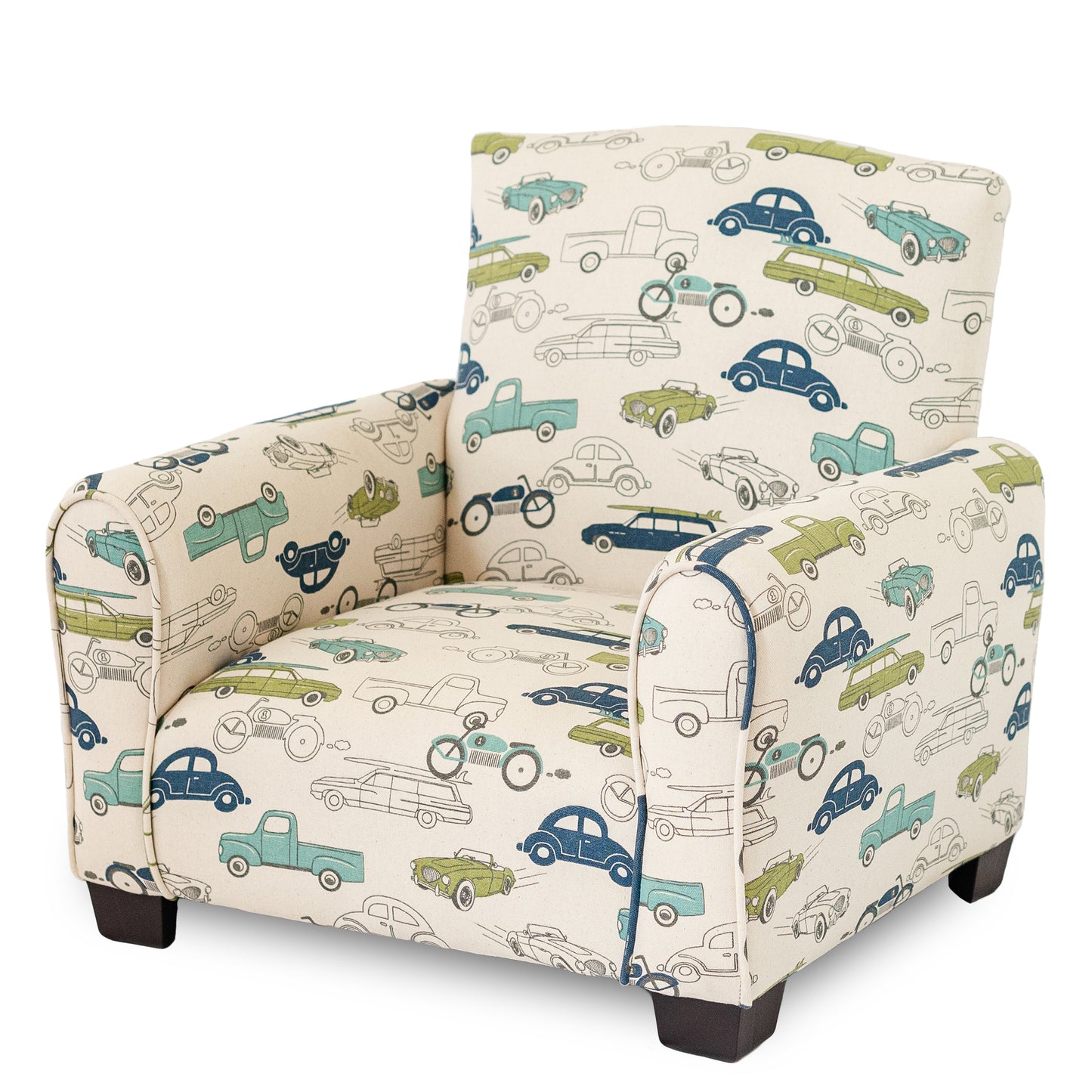 Toddler Upholstered Armchair - Cars and Trucks Print
