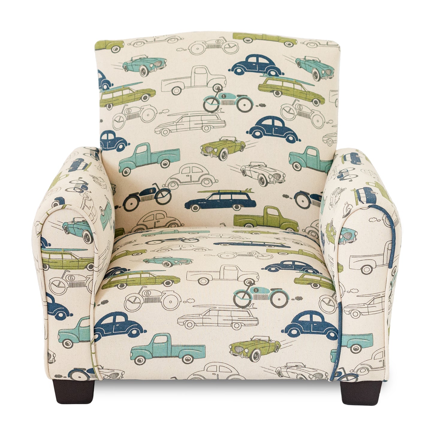 Toddler Upholstered Armchair - Cars and Trucks Print
