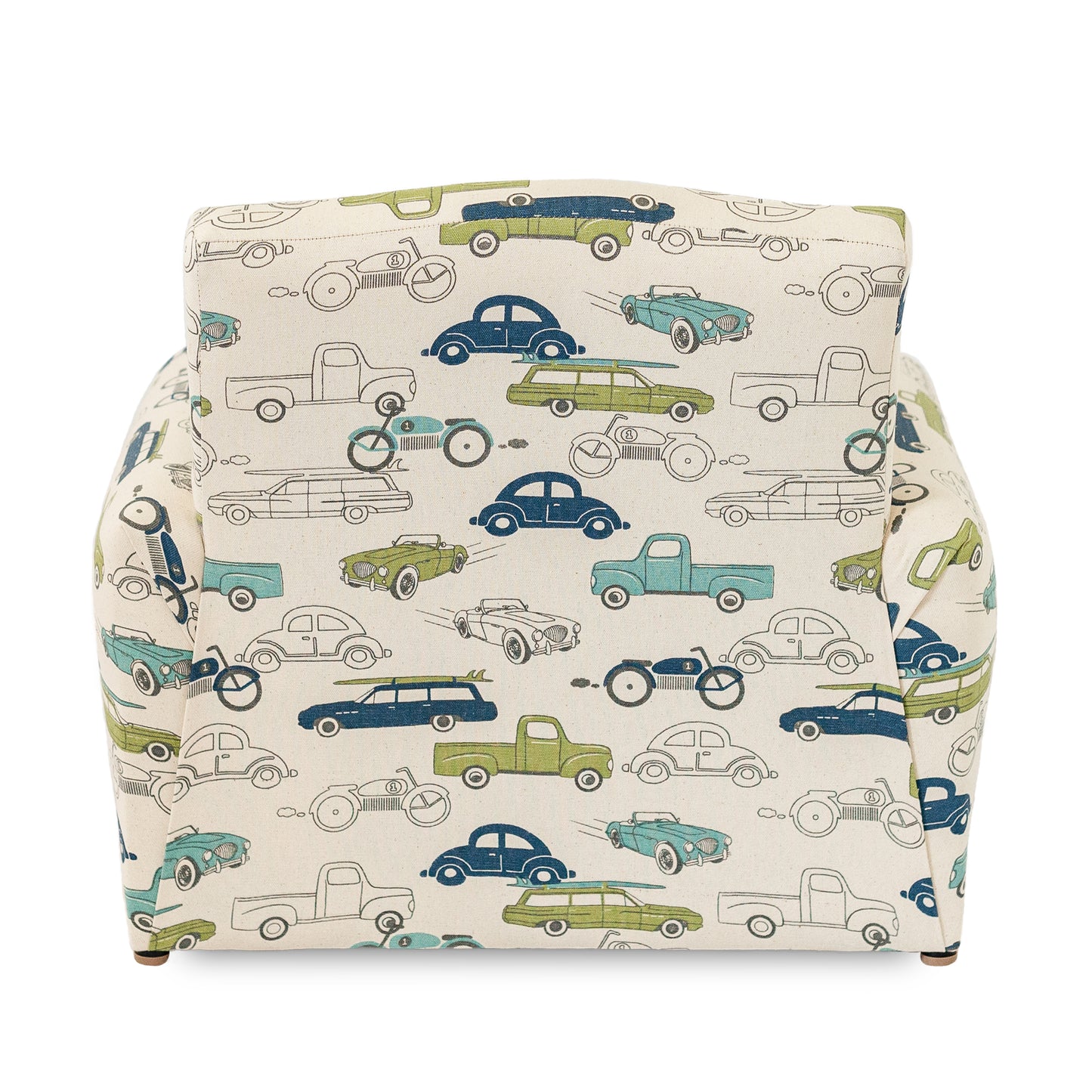 Toddler Upholstered Armchair - Cars and Trucks Print