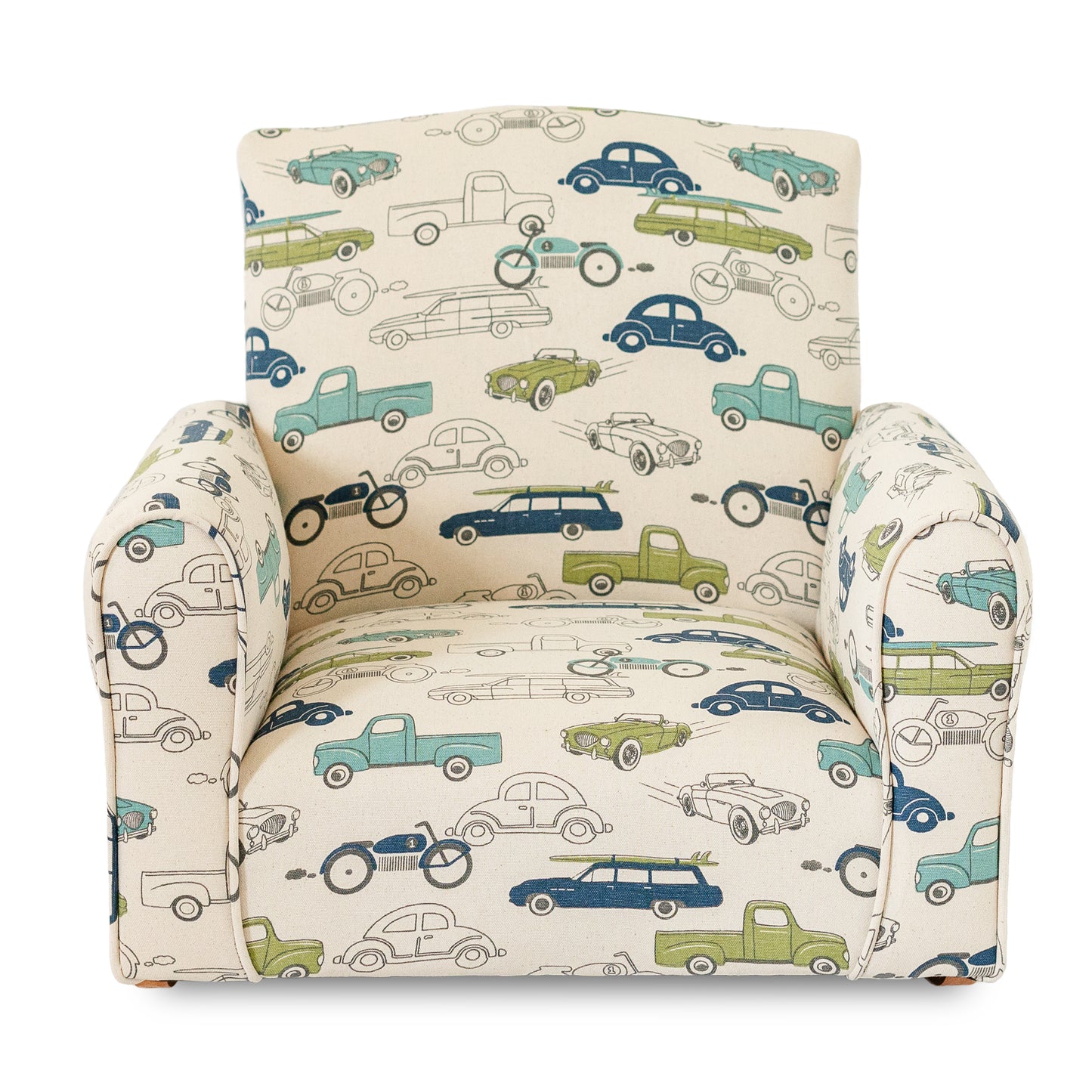 Toddler Upholstered Armchair - Cars and Trucks Print
