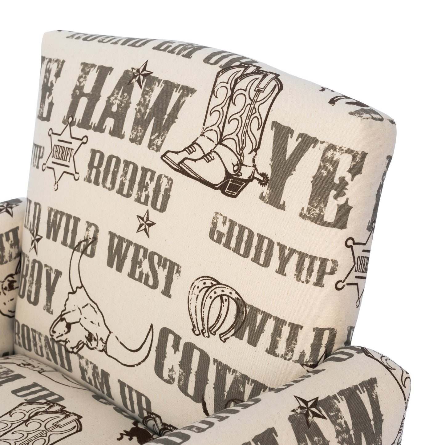 Toddler Upholstered Armchair - Cowboy Print
