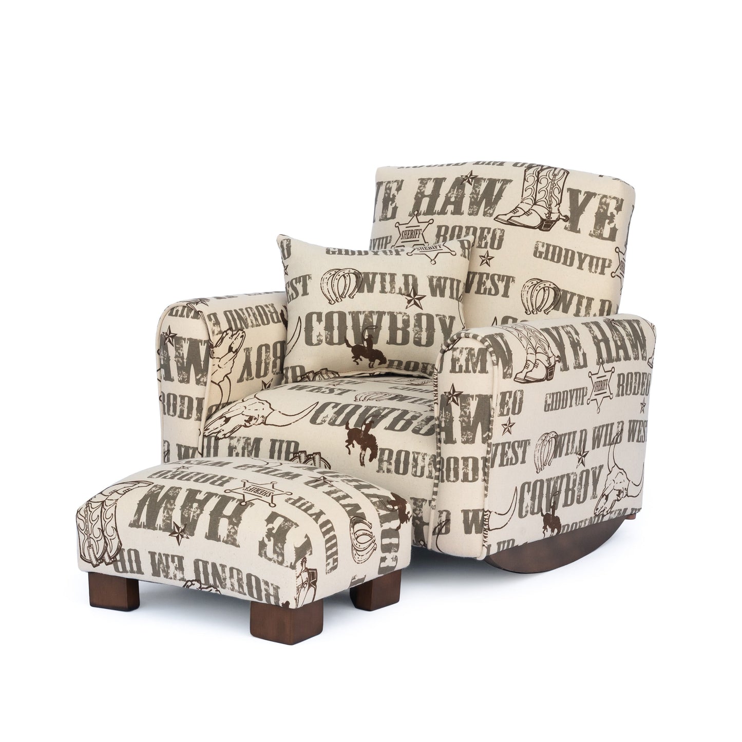 Toddler Upholstered Armchair - Cowboy Print