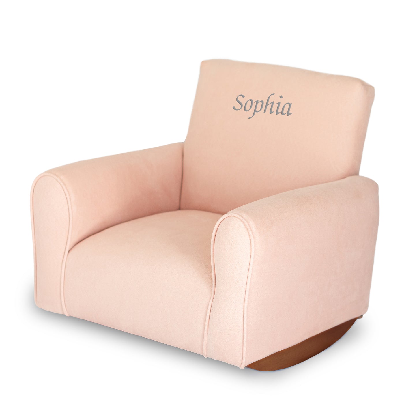 Poltrona imbottita per bambini - Pelle scamosciata rosa
