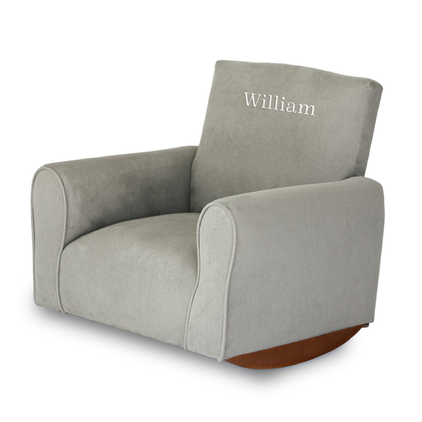 Silla para niños, mecedora para niños pequeños, sillón tapizado para niños - Gamuza gris 