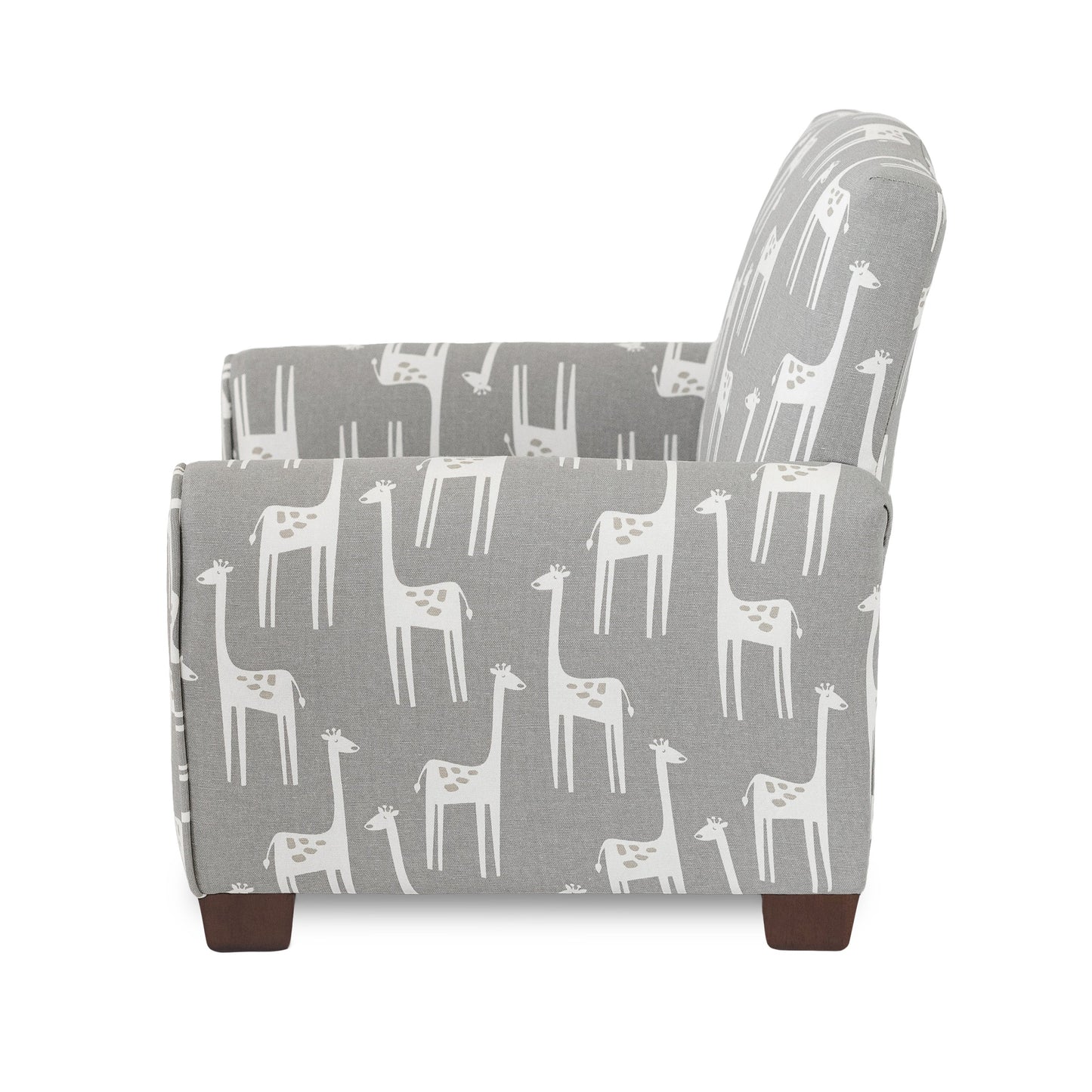 Toddler Upholstered Armchair - Gray Giraffes Print