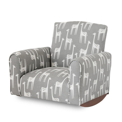 Toddler Upholstered Armchair - Gray Giraffes Print
