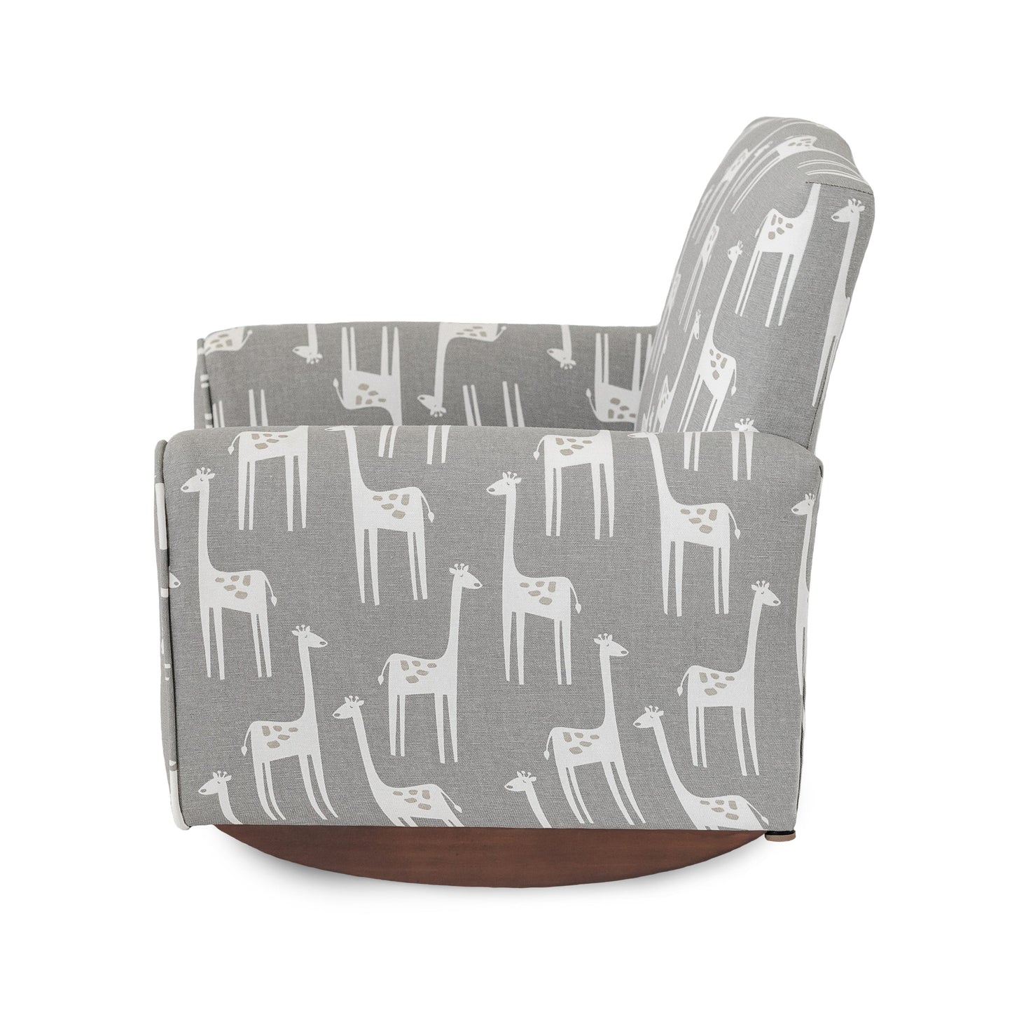Toddler Upholstered Armchair - Gray Giraffes Print
