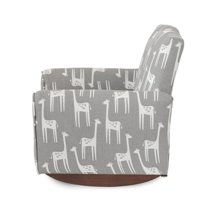 Toddler Upholstered Armchair - Gray Giraffes Print
