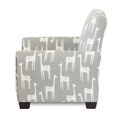 Poltrona imbottita per bambini piccoli - Stampa giraffe grigie 