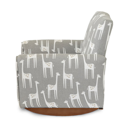 Poltrona imbottita per bambini piccoli - Stampa giraffe grigie 