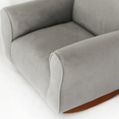 Silla para niños, mecedora para niños pequeños, sillón tapizado para niños - Gamuza gris 