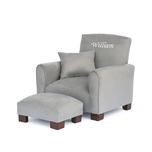 Toddler Upholstered Armchair - Gray Suede