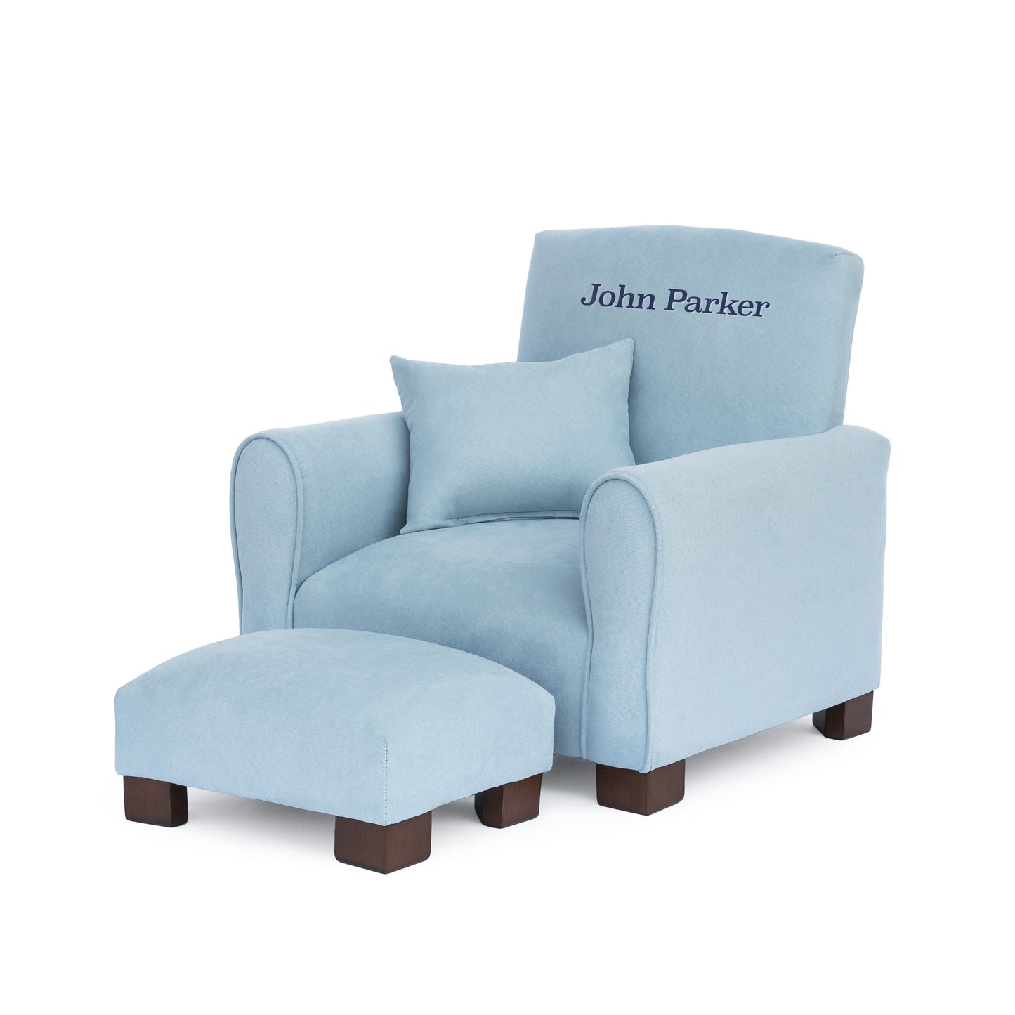 Toddler Upholstered Armchair - Light Blue Suede