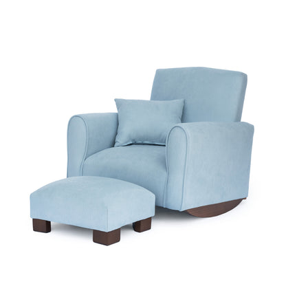 Toddler Upholstered Armchair - Light Blue Suede