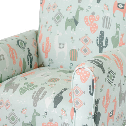 Toddler Upholstered Armchair - Llama Print