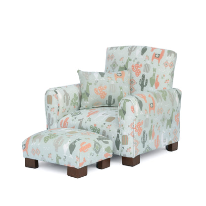 Toddler Upholstered Armchair - Llama Print