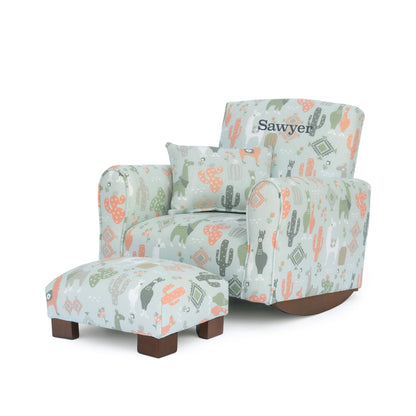 Toddler Upholstered Armchair - Llama Print