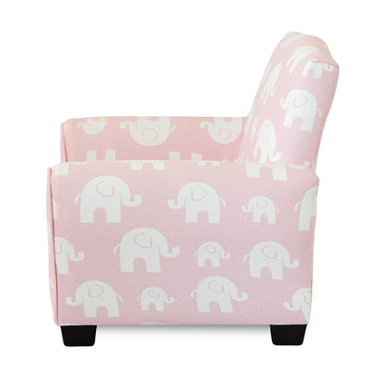 Poltrona imbottita per bambini piccoli - Stampa elefanti rosa 