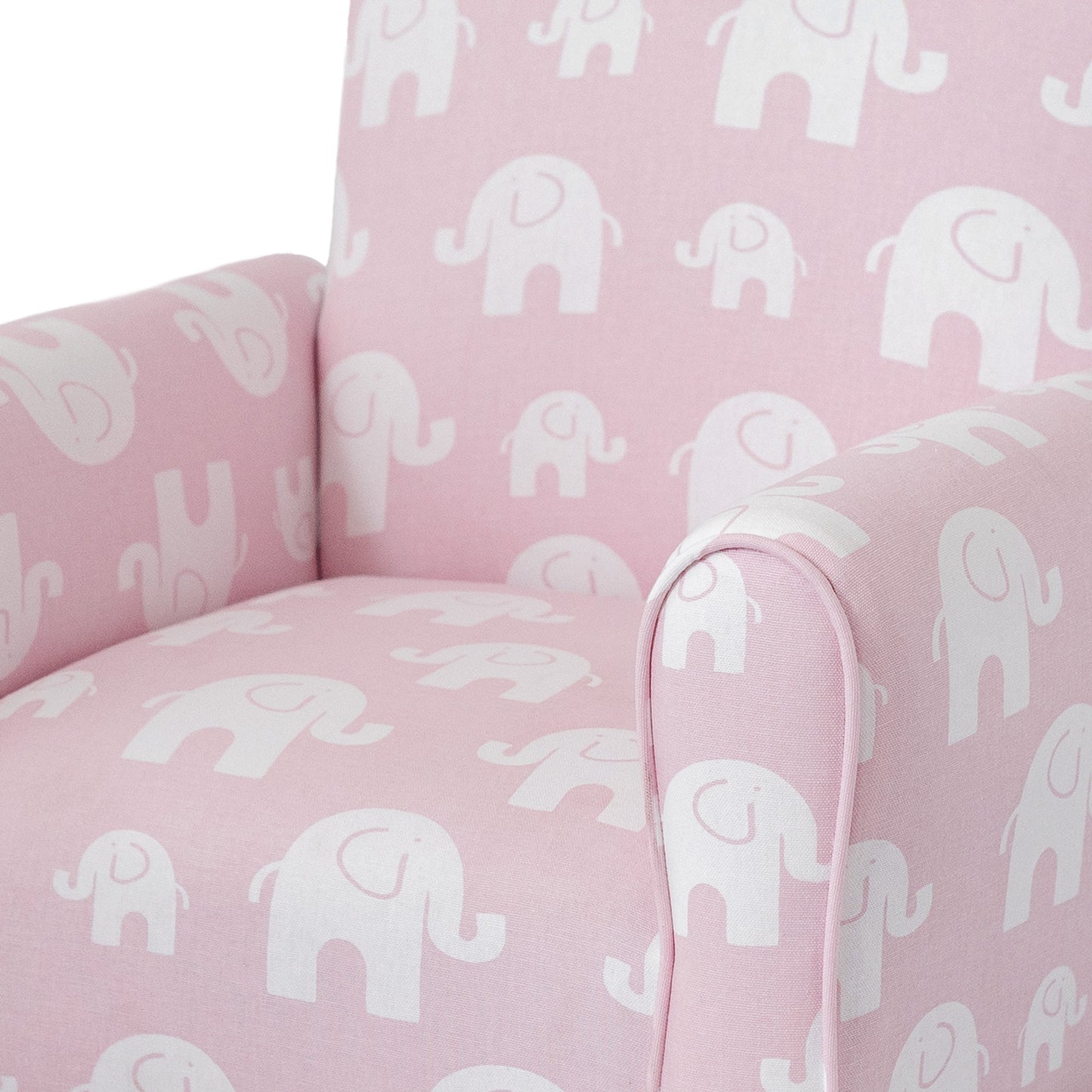 Toddler Upholstered Armchair - Pink Elephants Print