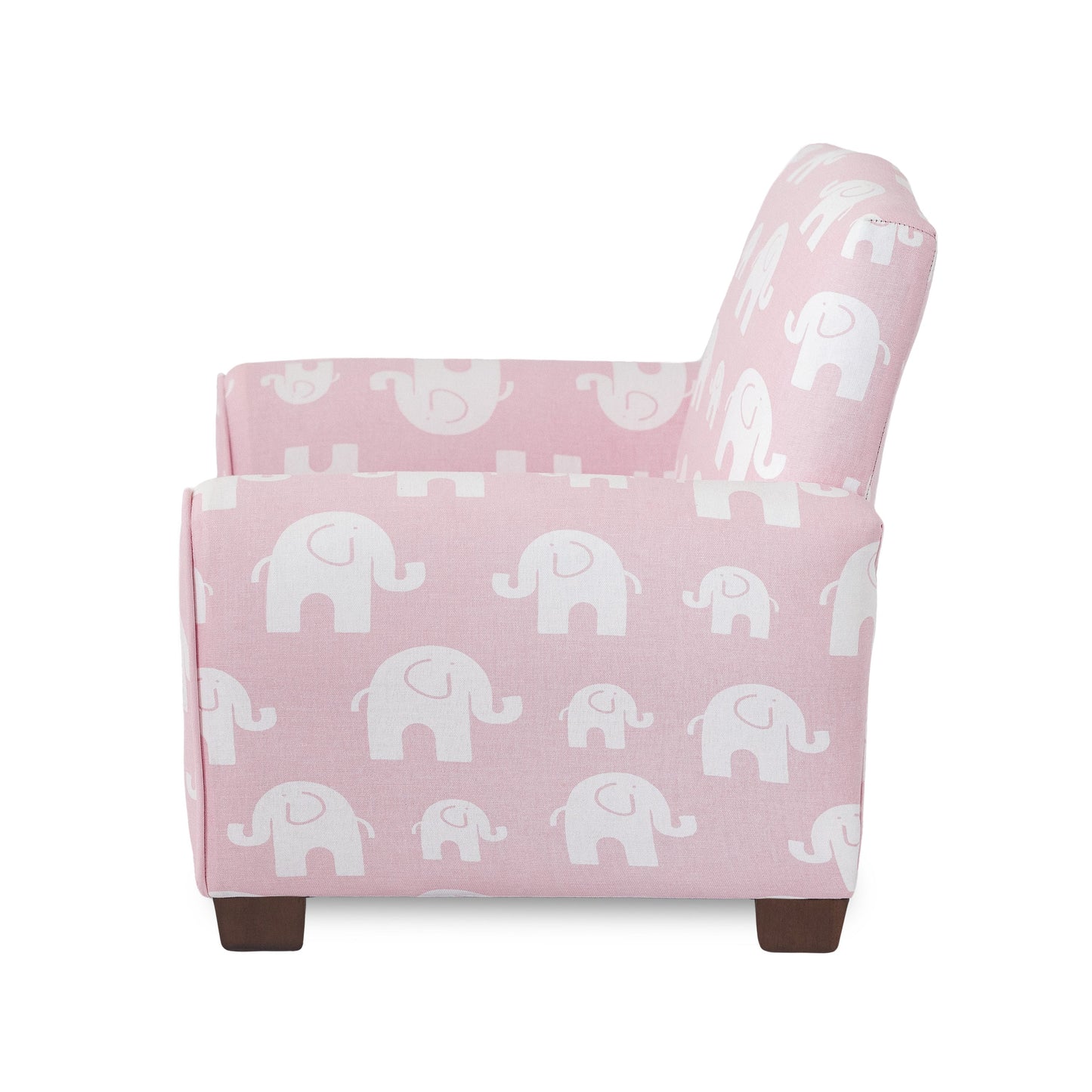 Toddler Upholstered Armchair - Pink Elephants Print