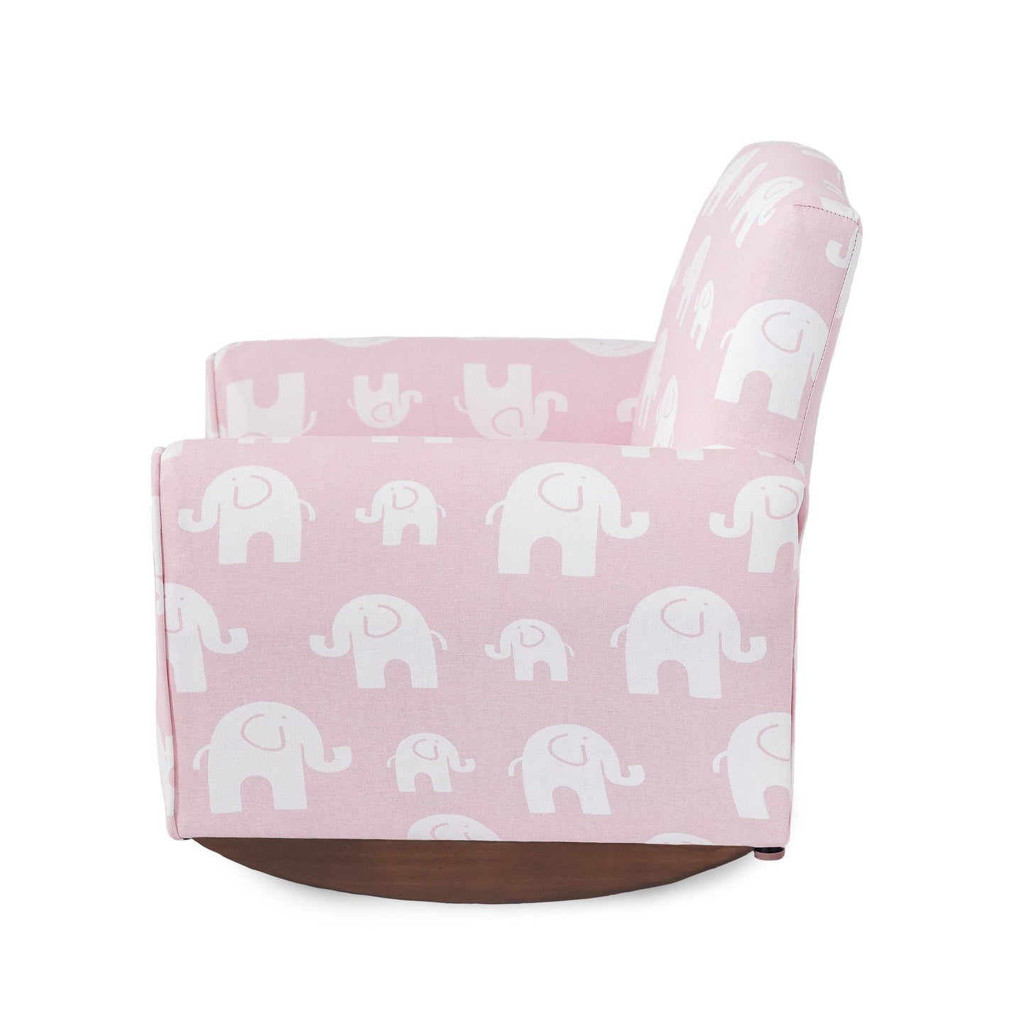 Toddler Upholstered Armchair - Pink Elephants Print