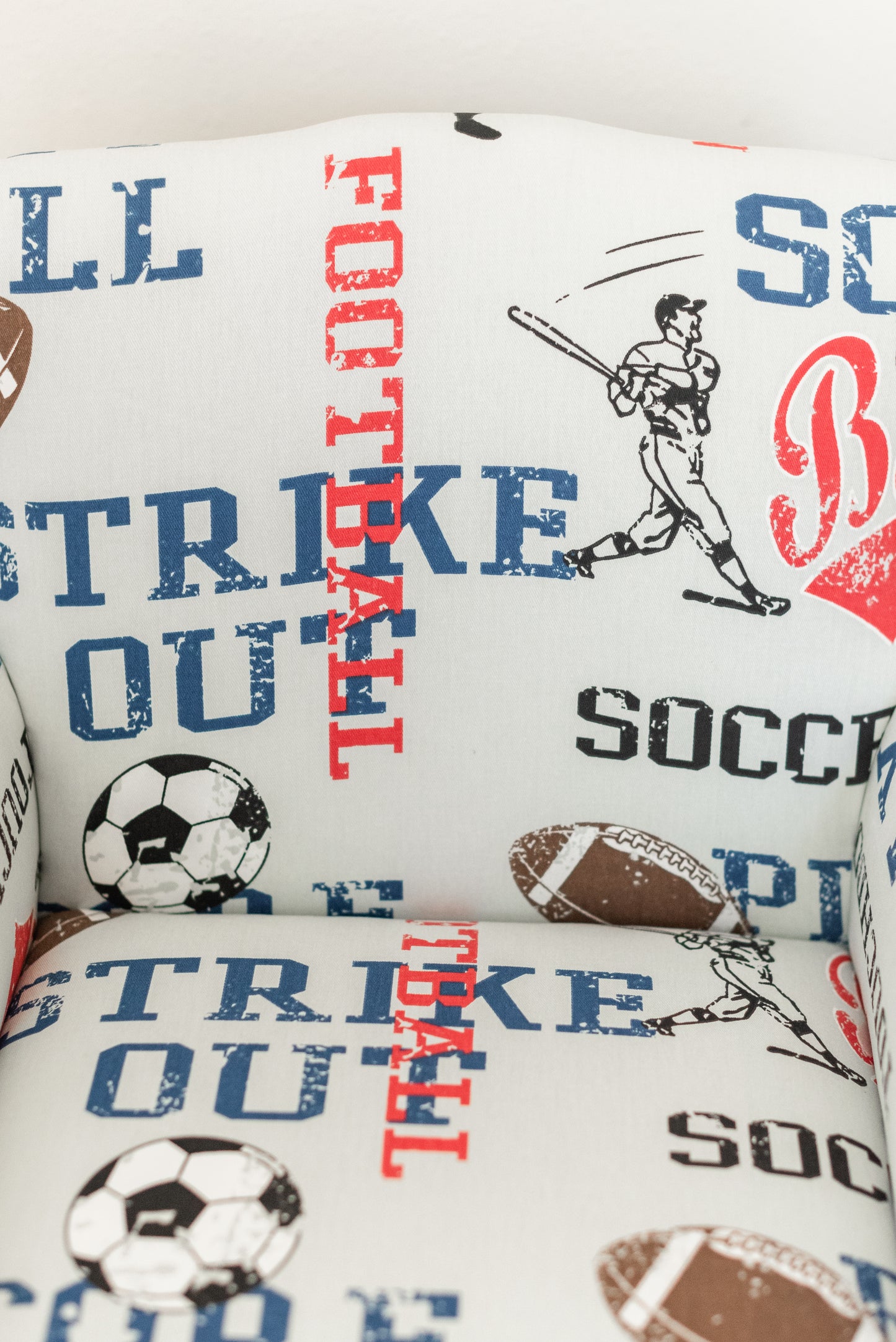 Toddler Upholstered Armchair - Sports Print