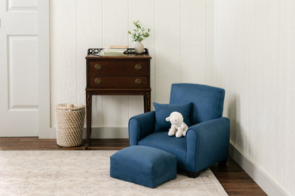 Toddler Upholstered Armchair - Navy Suede