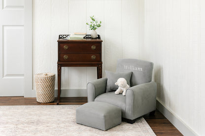 Silla para niños, mecedora para niños pequeños, sillón tapizado para niños - Gamuza gris 