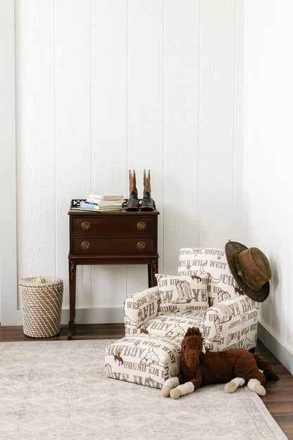 Toddler Upholstered Armchair - Cowboy Print