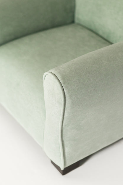Poltrona imbottita per bambini piccoli - Pelle scamosciata verde acqua 