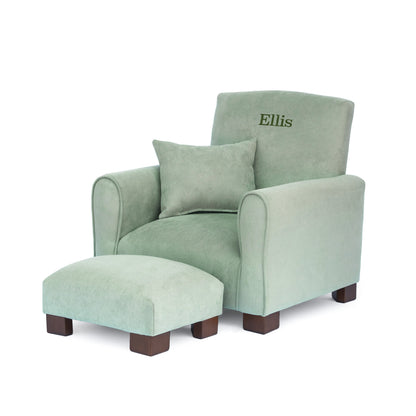 Toddler Upholstered Armchair - Seafoam Green Suede