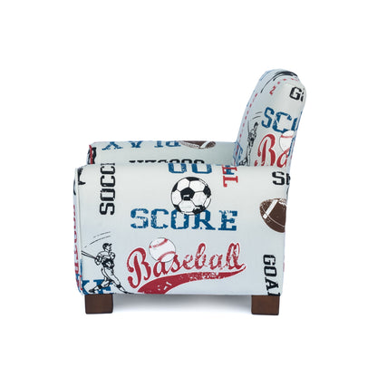 Toddler Upholstered Armchair - Sports Print