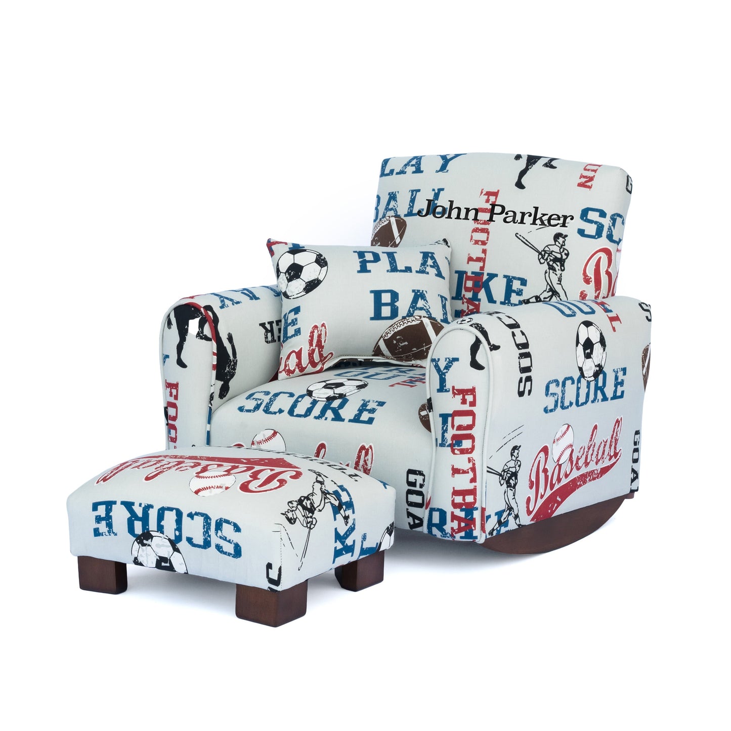 Toddler Upholstered Armchair - Sports Print