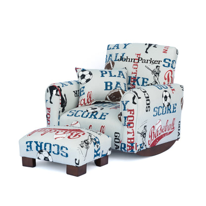 Toddler Upholstered Armchair - Sports Print