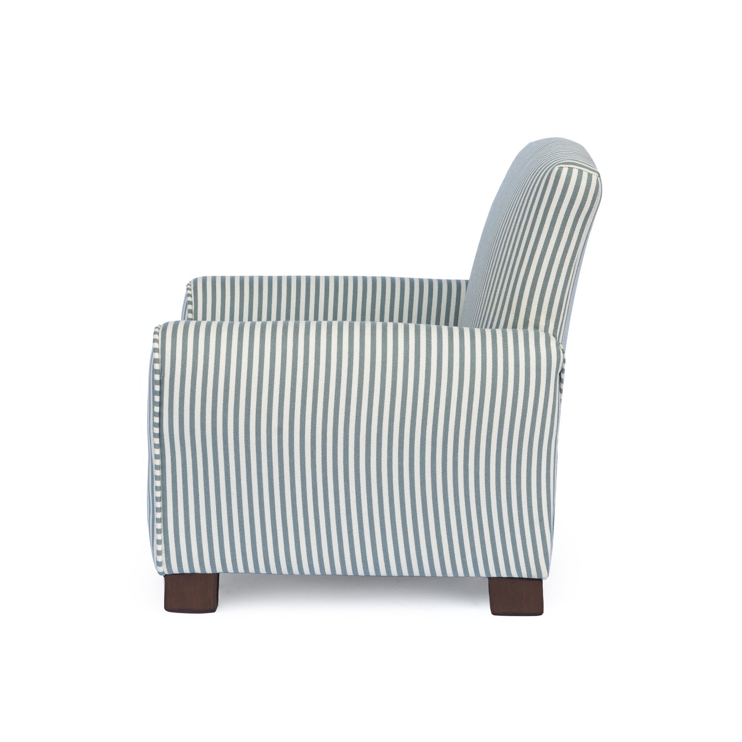 Toddler Upholstered Armchair - Blue and White Stripes