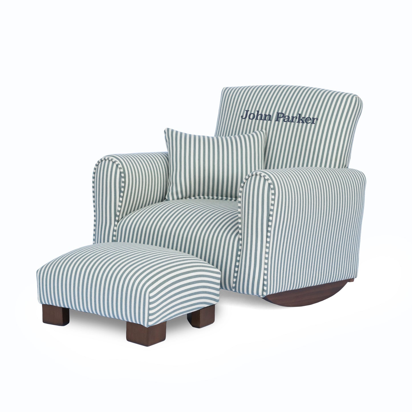 Toddler Upholstered Armchair - Blue and White Stripes