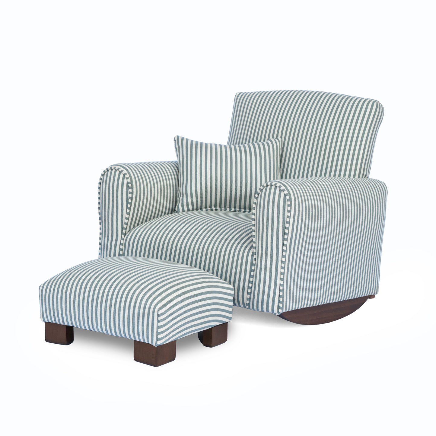 Toddler Upholstered Armchair - Blue and White Stripes