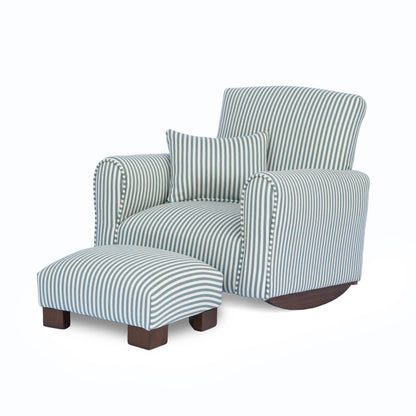 Toddler Upholstered Armchair - Blue and White Stripes