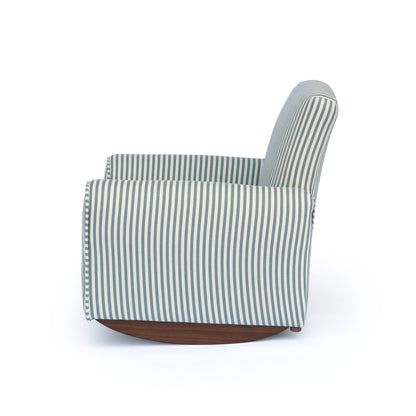 Toddler Upholstered Armchair - Blue and White Stripes