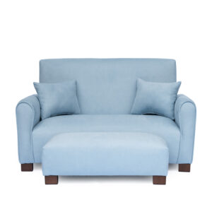 Light Blue Suede Toddler Sofa