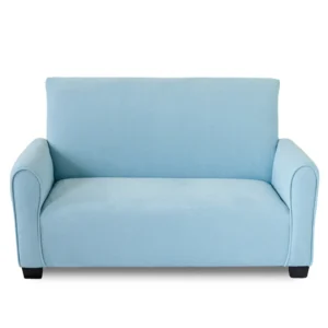 Light Blue Suede Toddler Sofa