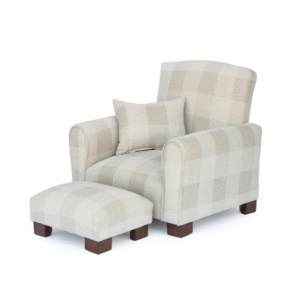Neutral Gingham Toddler Armchair